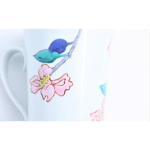 ふるさと納税 食器・グラス マグカップ 佐賀県 有田町 有田焼 マグカップ 山茶花文 赤絵白磁硯処 雪月花 食器 うつわ 器 磁器 陶磁器 コップ カップ マグカッ…_4