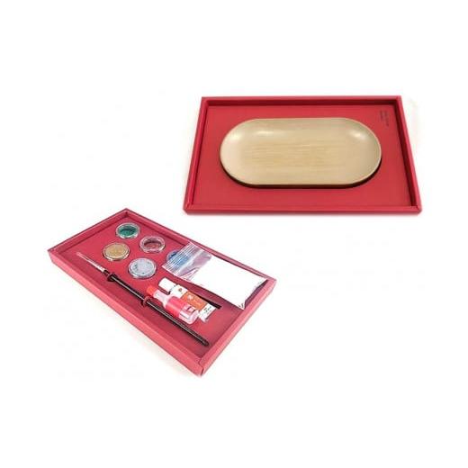 ふるさと納税 陶磁器・漆器・ガラス 福井県 鯖江市 蒔絵体験キット『URUSHI DUY SET(マルチトレイ)』 C-00806a a.表面=白漆(掻合わせ塗)/側面・底面=クリア…