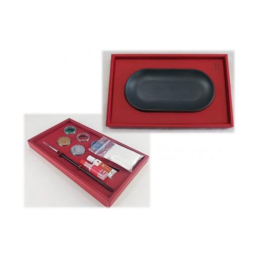 ふるさと納税 陶磁器・漆器・ガラス 福井県 鯖江市 蒔絵体験キット『URUSHI DUY SET(マルチトレイ)』 C-00806b b.表面=紺漆(掻合わせ塗)/側面・底面=クリア…