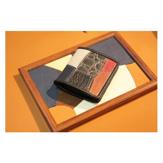 ふるさと納税 雑貨・日用品 奈良県 香芝市 ReLEATHeR (リレザー) コインケース パッチワーク×ブラック 1962 パッチワーク×ブラック