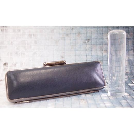 ふるさと納税 伝統技術 山梨県 市川三郷町 女性にお勧め 印鑑13.5mm「水晶」イタリアンレザ−印鑑ケース付き(紺色) 5839-9173 イタリアンレザー印鑑ケース…