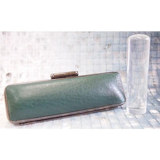 ふるさと納税 伝統技術 山梨県 市川三郷町 女性にお勧め 印鑑13.5mm「水晶」イタリアンレザ−印鑑ケース付き(緑色) 5839-9177 イタリアンレザー印鑑ケース…