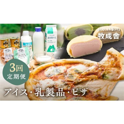 ふるさと納税 菓子 アイス 岐阜県 飛騨市 《牧成舎》こだわりの生乳で作った乳製品 3回 定期便 最中アイス ピザ ヨーグルト チーズ 牛乳 飲むヨーグルト 定期…_1