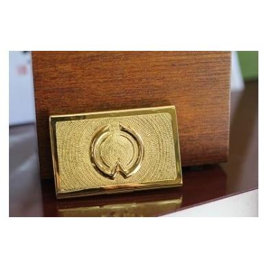 ふるさと納税 民芸品・工芸品 長野県 飯山市 伝統工芸の技術であなただけのデザインに 「彫金 名刺入れ(金メッキ仕上げ)」(Bm-003)
