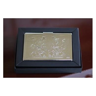 ふるさと納税 民芸品・工芸品 長野県 飯山市 伝統工芸の技術であなただけのデザインに 「彫金 名刺入れ(銀メッキ仕上げ)」(Bm-002)
