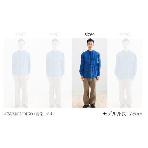 ふるさと納税 服 福岡県 大木町 手染めリネン切替シャツ サイズ 4 LIGHT GRAY（薄墨染）　AO028 サイズ4_6