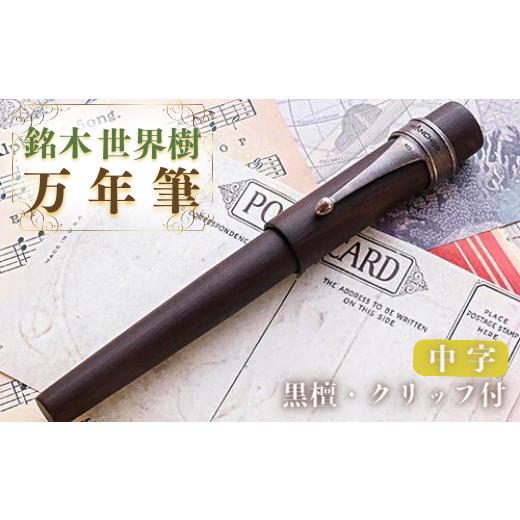ふるさと納税 文房具・玩具 万年筆 大分県 豊後高田市 銘木・世界樹万年筆(黒檀/クリップ付き)中字 中字(M)