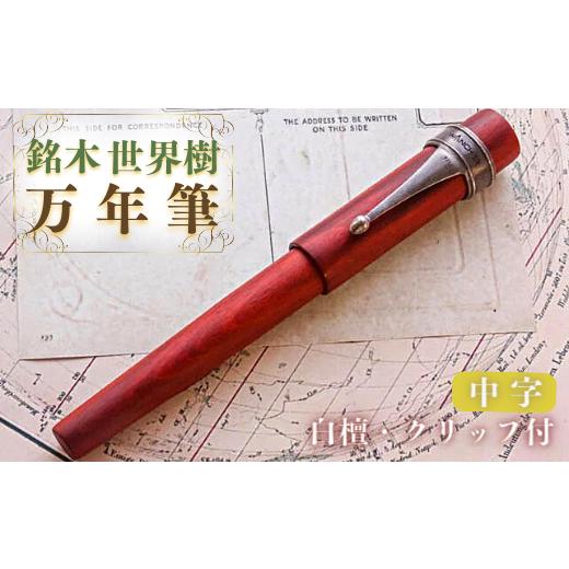 ふるさと納税 文房具・玩具 万年筆 大分県 豊後高田市 銘木・世界樹万年筆（白檀／クリップ付き）中字 中字（M）_1