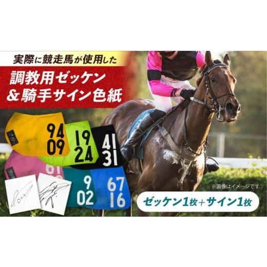 ふるさと納税 文房具・玩具 滋賀県 栗東市 JRA/日本中央競馬会 数量限定 調教用ゼッケンと騎手サイン色紙 (栗東カラー) 栗東市 / 栗東市役所