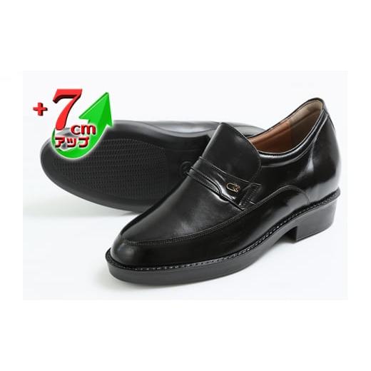 ふるさと納税 靴・スリッパ・下駄 奈良県 大和郡山市 ビジネスシューズ 本革 革靴 カンガルー革 紳士靴 モカスリッポン 7cmアップ シークレットシューズ No.23…