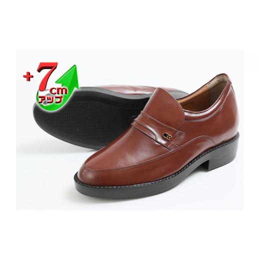 ふるさと納税 靴・スリッパ・下駄 奈良県 大和郡山市 ビジネスシューズ 本革 革靴 カンガルー革 紳士靴 モカスリッポン 7cmアップ シークレットシューズ No.23…