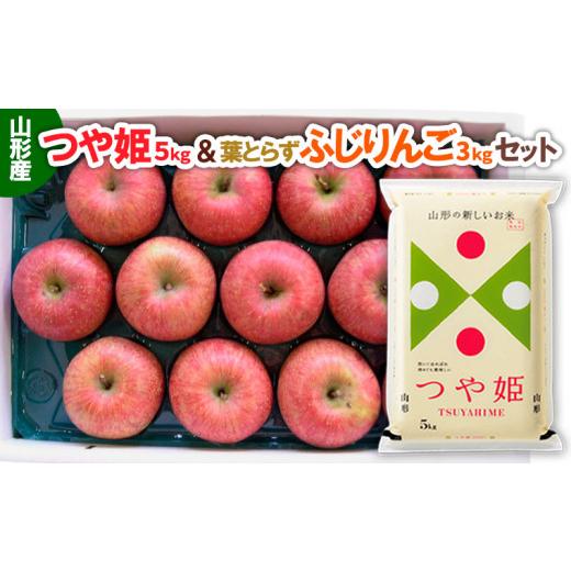 ふるさと納税 米 つや姫 山形県 山形市 山形産つや姫(新米)5kg&葉とらずふじりんご 約3kgセット FZ26-889