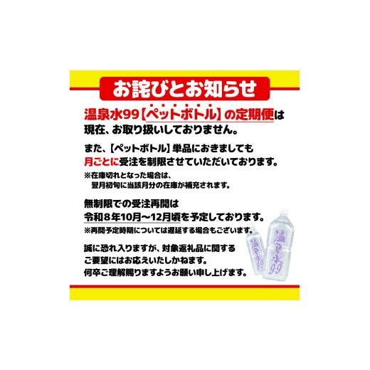 ふるさと納税 水・ミネラルウォーター 500mL〜999mL 鹿児島県 垂水市 B2-0859／飲む温泉水／温泉水99（500ml×30本）の画像