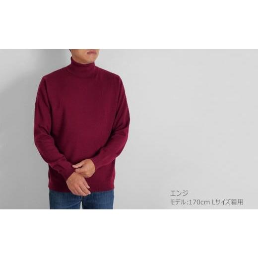 ふるさと納税 服 男 新潟県 五泉市 タートルネック セーター カシミヤ 100% ( エンジ・L ) メンズ 日本製 | ニット タートル 薄手 無地 シンプル 長袖 秋冬 冬…