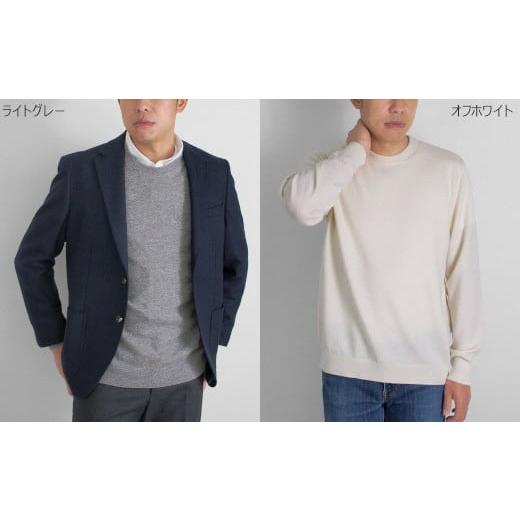 ふるさと納税 服 男 新潟県 五泉市 クルーネック セーター カシミヤ 100% ( オフホワイト・M ) メンズ 日本製 | ニット クルーネックセーター 薄手 無地 シン…
