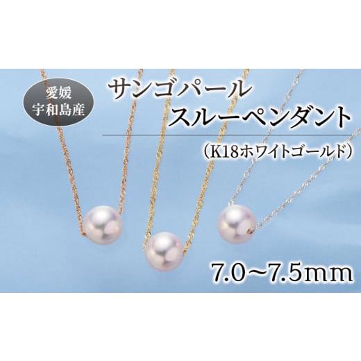 ふるさと納税 アクセサリー ペンダント 愛媛県 宇和島市 サンゴ パール ペンダント 7.0-7.5mm ホワイトゴールド 松本真珠 真珠 無調色 スルーペンダント アク…