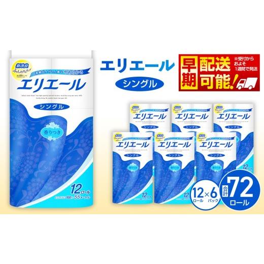 ふるさと納税 雑貨・日用品 埼玉県 行田市 シングル エリエール トイレットティシュー12ロール×6パック / トイレットペーパー ティッシュ 大容量 やわらか…