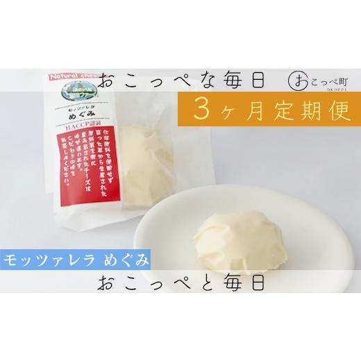 ふるさと納税 加工品等 チーズ 北海道 興部町 牧場から直送『モッツアレラめぐみ3個セット』3ヶ月定期便 22001_1