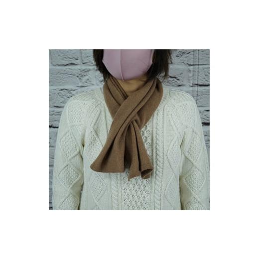 ふるさと納税 小物 ストール・マフラー 山梨県 富士川町 E1404国産カシミヤ糸使用国内生産カシミヤ100%ショートマフラー(キャメル) キャメル