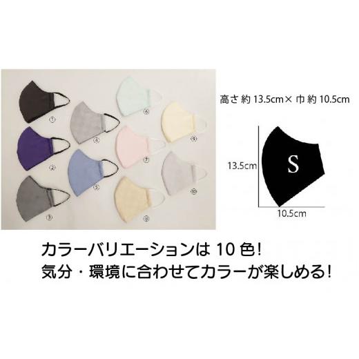 ふるさと納税 雑貨・日用品 福井県 坂井市 絹マスク 1枚 超立体ウイルス対策型 いろひかり カラー10色 ALLシーズン Sサイズ 1.すみ黒 A-9809_01 1.すみ黒の画像