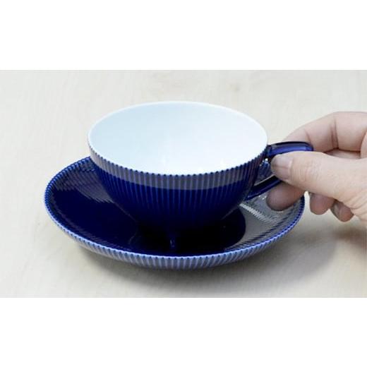 ふるさと納税 食器・グラス マグカップ 佐賀県 有田町 香蘭社 ピンストライプ カップ＆ソーサー『Ruri』1客 AA55-44_3