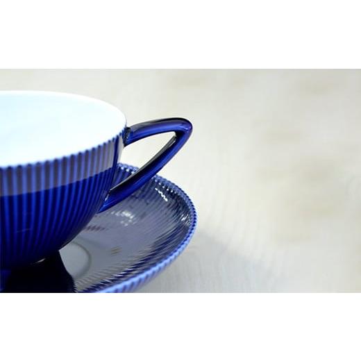 ふるさと納税 食器・グラス マグカップ 佐賀県 有田町 香蘭社 ピンストライプ カップ＆ソーサー『Ruri』1客 AA55-44_5