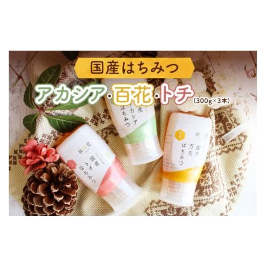 ふるさと納税 加工品等 はちみつ 岐阜県 本巣市  国産はちみつ アカシア・百花・トチ ( 300g × 3本 ) はちみつ ハチミツ 蜂蜜 ハニー ボトル たれにくい 送料…の画像