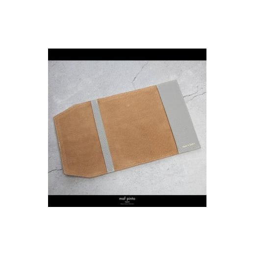 ふるさと納税 文房具・玩具 福岡県 大川市 maf pinto (マフ ピント) レザーブックカバー文庫サイズ ADRIA LINE ライトグレー 本革 日本製 ライトグレーの画像
