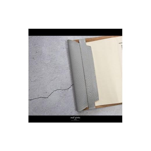 ふるさと納税 文房具・玩具 福岡県 大川市 maf pinto (マフ ピント) レザーブックカバー文庫サイズ ADRIA LINE ライトグレー 本革 日本製 ライトグレーの画像
