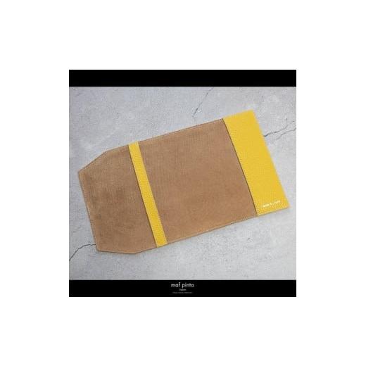 ふるさと納税 文房具・玩具 福岡県 大川市 maf pinto (マフ ピント) レザーブックカバー文庫サイズ ADRIA LINE ライトイエロー 本革 日本製 ライトイエローの画像
