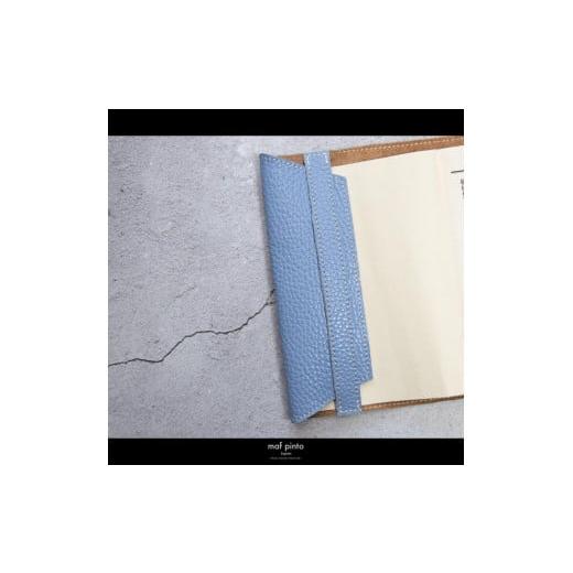 ふるさと納税 文房具・玩具 福岡県 大川市 maf pinto (マフ ピント) レザーブックカバー文庫サイズ ADRIA LINE ライトブルー 本革 日本製 ライトブルーの画像
