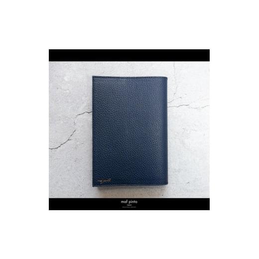 ふるさと納税 文房具・玩具 福岡県 大川市 maf pinto (マフ ピント) レザーブックカバー文庫サイズ ADRIA LINE ネイビー 本革 日本製 ネイビーの画像