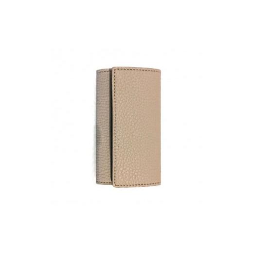 ふるさと納税 小物 兵庫県 豊岡市 豊岡財布 三つ折りキーケース ドイツ製高級皮革使用 ライトグレー レイトグレー