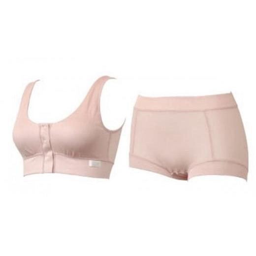 ふるさと納税 服 女 岩手県 陸前高田市 「Fleep」シンプルシリーズセット(前開きブラ&深履きショーツ) ソフトピンク/LL (ソフトピンク・LL)