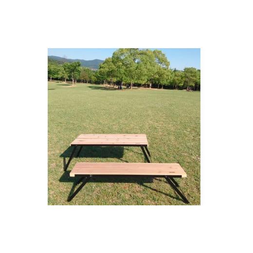 ふるさと納税 雑貨・日用品 兵庫県 川西市 No.162-02 ペチカベンチ・チャーブルセット(折りたたみベンチ・折りたたみローテーブルのセット)(黒) 黒