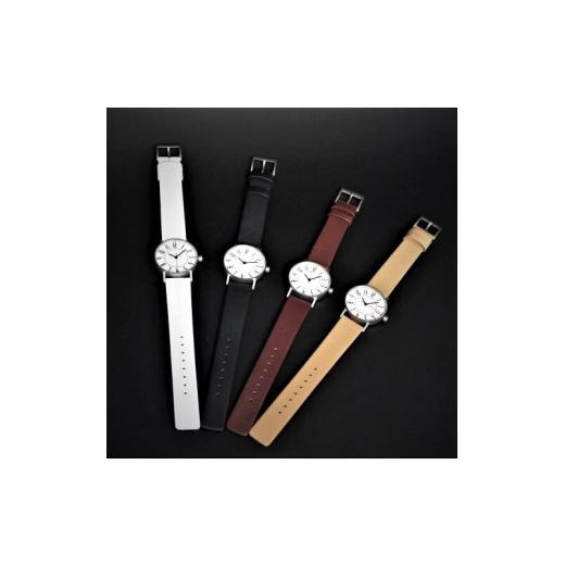 ふるさと納税 小物 長野県 岡谷市  腕時計 クオーツ式 五十嵐　威暢　eki watch φ30mm 文字盤：ホワイト／カーフ ベージュ 腕時計 時計 ブランド SPQR スポー…の画像