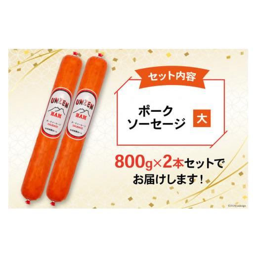 ふるさと納税 肉 ハム 長崎県 島原市 ED193 雲仙ハム ソーセージ大 800g&times;2本 絶品 人気 ウインナー ソーセージ おつまみ ギフト 肉 お弁当 おかず 小分け 便&hellip;