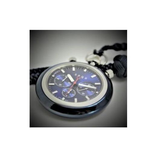 ふるさと納税 小物 長野県 岡谷市 ホ゜ケットウォッチ クオーツ式 POCKET CHRONO BLU (提げクロノグラフ)(ストラップ:シート革 グレージュ) 腕時計 …