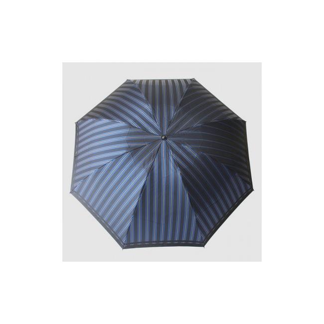 ふるさと納税 織物・繊維品 山梨県 都留市  槙田商店 紳士折たたみ傘 Tie Stripe×Plain BLUE 傘 かさ 雨具 高級 晴雨 兼用 UV 日焼け ギフト ファッション …の画像