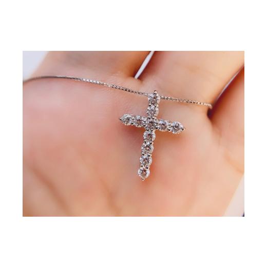 《送料込》 ふるさと納税 山梨県 甲府市 ダイヤクロスペンダント(イエローゴールド) 【NAN2148170187】(75660円)