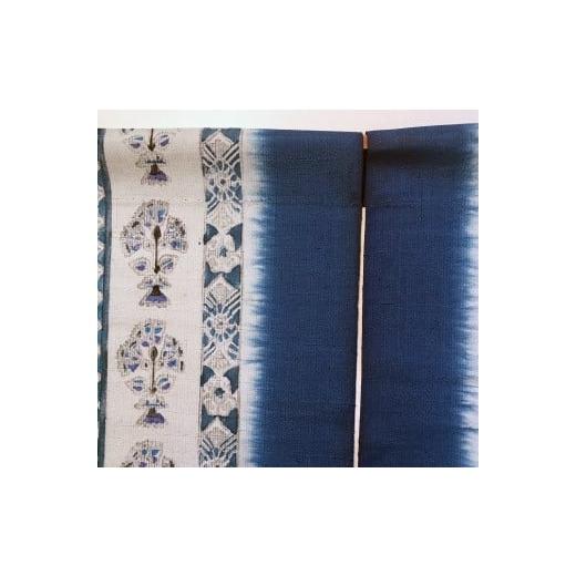 ふるさと納税 織物・繊維品 東京都 八王子市 職人の技が光る美しい暖簾(木版染め 更紗紋)| 暖簾 のれん 和 インテリア 一点物 統工芸 おしゃれ 送料無料 …