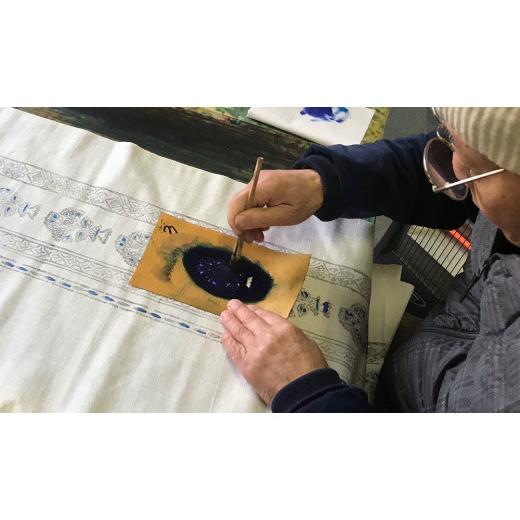 ふるさと納税 東京都 八王子市 職人の技が光る美しい暖簾（木版染め　更紗紋） 八王子市 東京都 職人の技が光る美しい暖簾（木版染め　更紗紋） ふるさと納税