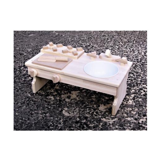 ふるさと納税 雑貨・日用品 玩具 大阪府 泉南市 手作り木製 ままごとキッチンRHK-LX 座って遊べるテーブルサイズ 素材色 007C-086_2