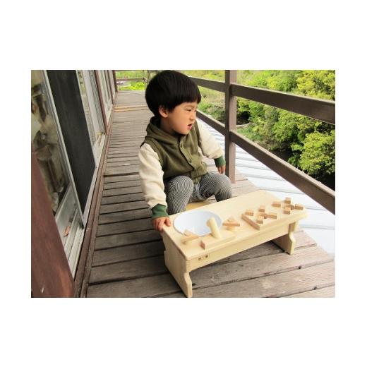 ふるさと納税 雑貨・日用品 玩具 大阪府 泉南市 手作り木製 ままごとキッチンRHK-LX 座って遊べるテーブルサイズ 素材色 007C-086_5