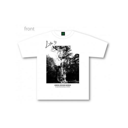 ふるさと納税 服 鹿児島県 屋久島町 屋久島縄文杉Tシャツ LIFE is (白) Lサイズ Lサイズ