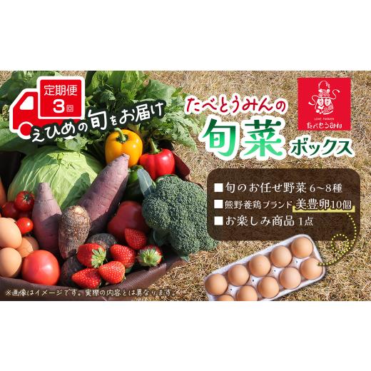 ふるさと納税 セット・詰合せ 愛媛県 西条市 野菜セット 定期便／3ヶ月お届け たべとうみんの旬菜ボックス　野菜 詰め合わせ 旬 卵 美豊卵 定期便 たべとうみ…_1