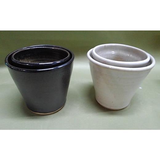ふるさと納税 陶磁器・漆器・ガラス 熊本県 人吉市 黒 入れ子 焼酎盃 大小 2個セット 黒 入れ子 焼酎盃 大小 2個セット