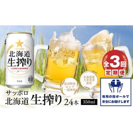ふるさと納税 ビール 北海道 恵庭市 『定期便：全3回』北海道生搾り350ml×24本 300080231903の画像