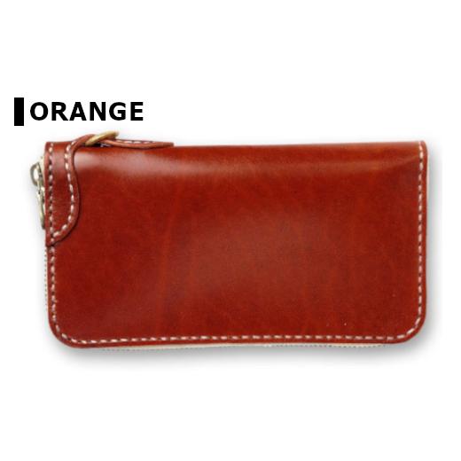 ふるさと納税 財布 宮城県 大和町 サムライクラフト 長財布 ラウンドファスナー オレンジ (200mm×105mm×厚み25mm) レザー 革 レザー製品 革製品 さいふ サイ…