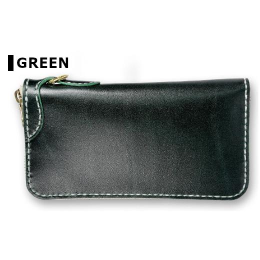 ふるさと納税 財布 宮城県 大和町 サムライクラフト 長財布 ラウンドファスナー グリーン (200mm×105mm×厚み25mm) レザー 革 レザー製品 革製品 さいふ サイ…